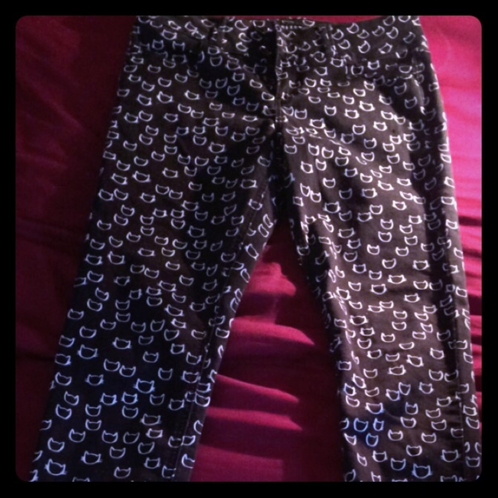 Blackheart Cat Print Jeans
